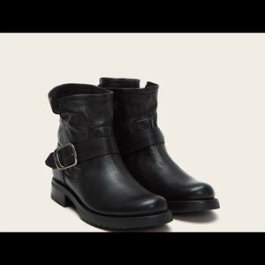 Frye Black Leather Ankle Boots